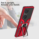 For Huawei P50 Pro Armor 2 in 1 Magnetic Shockproof Phone Case with Foldable Holder(Red)