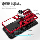 For Huawei P50 Pro Armor 2 in 1 Magnetic Shockproof Phone Case with Foldable Holder(Red)