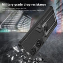 For Huawei P50 Pro Armor 2 in 1 Magnetic Shockproof Phone Case with Foldable Holder(Black)