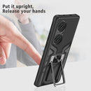 For Huawei P50 Pro Armor 2 in 1 Magnetic Shockproof Phone Case with Foldable Holder(Black)