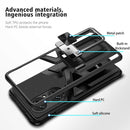For Huawei P50 Pro Armor 2 in 1 Magnetic Shockproof Phone Case with Foldable Holder(Black)