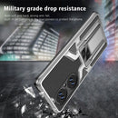 For Huawei P50 Pro Armor 2 in 1 Magnetic Shockproof Phone Case with Foldable Holder(Silver)