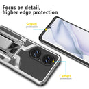 For Huawei P50 Pro Armor 2 in 1 Magnetic Shockproof Phone Case with Foldable Holder(Silver)