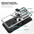 For Huawei P50 Pro Armor 2 in 1 Magnetic Shockproof Phone Case with Foldable Holder(Silver)