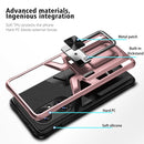 For Huawei P50 Pro Armor 2 in 1 Magnetic Shockproof Phone Case with Foldable Holder(Rose Gold)