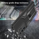 For Samsung Galaxy S20 Ultra Armor 2 in 1 Magnetic Shockproof Phone Case with Foldable Holder(Black)