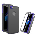 Skin Feel 360 Degrees Full Package PC + TPU Combination Phone Case For iPhone SE 2022 / SE 2020 / 8 / 7(Purple)