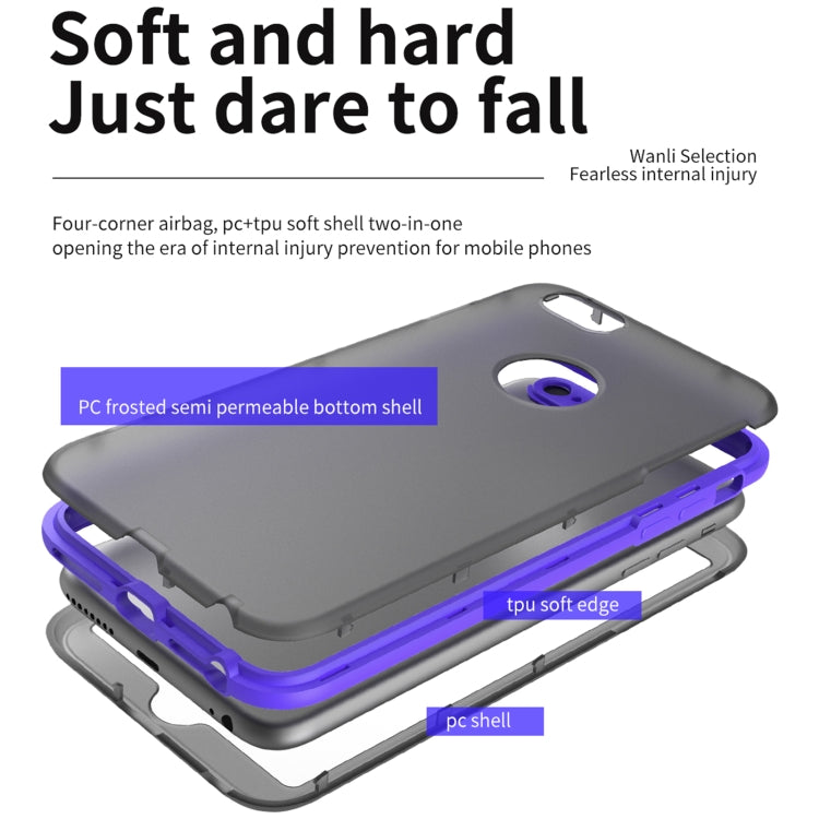 Skin Feel 360 Degrees Full Package PC + TPU Combination Phone Case For iPhone SE 2022 / SE 2020 / 8 / 7(Purple)