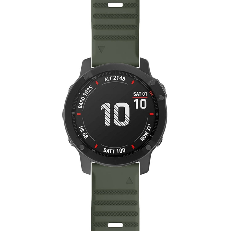 For Garmin Fenix 6 22mm Silicone Smart Watch Watch Band(Army Green)