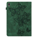 For Lenovo Tab P11 2020 11 inch TB-J606F / TB-J606X Embossed Butterfly Pattern Horizontal Flip Leather Tablet Case(Green)