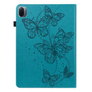 For Xiaomi Pad 5 / 5 Pro Embossed Butterfly Pattern Horizontal Flip Leather Tablet Case(Blue)