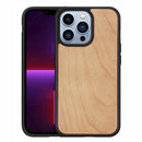 Wood Veneer TPU Shockproof Phone Case For iPhone 13 Pro Max(Cherry Wood)
