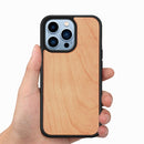 Wood Veneer TPU Shockproof Phone Case For iPhone 13 Pro Max(Cherry Wood)