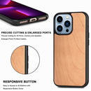 Wood Veneer TPU Shockproof Phone Case For iPhone 13 Pro Max(Cherry Wood)