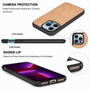 Wood Veneer TPU Shockproof Phone Case For iPhone 13 Pro Max(Cherry Wood)