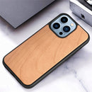 Wood Veneer TPU Shockproof Phone Case For iPhone 13 Pro Max(Cherry Wood)