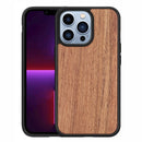 Wood Veneer TPU Shockproof Phone Case For iPhone 13 Pro Max(Palisander)