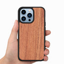 Wood Veneer TPU Shockproof Phone Case For iPhone 13 Pro Max(Palisander)
