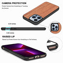 Wood Veneer TPU Shockproof Phone Case For iPhone 13 Pro Max(Palisander)