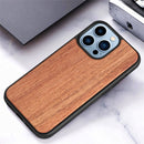 Wood Veneer TPU Shockproof Phone Case For iPhone 13 Pro Max(Palisander)