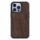 Wood Veneer TPU Shockproof Phone Case For iPhone 13 Pro Max(Walnut)