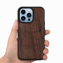 Wood Veneer TPU Shockproof Phone Case For iPhone 13 Pro Max(Walnut)