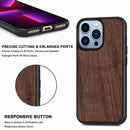 Wood Veneer TPU Shockproof Phone Case For iPhone 13 Pro Max(Walnut)