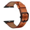 Leather Watch Band For Apple Watch Series 8&7 45mm / SE 2&6&SE&5&4 44mm / 3&2&1 42mm(Brown)