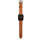 Leather Watch Band For Apple Watch Series 8&7 45mm / SE 2&6&SE&5&4 44mm / 3&2&1 42mm(Brown)