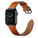 Leather Watch Band For Apple Watch Series 8&7 45mm / SE 2&6&SE&5&4 44mm / 3&2&1 42mm(Brown)