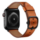 Leather Watch Band For Apple Watch Series 8&7 45mm / SE 2&6&SE&5&4 44mm / 3&2&1 42mm(Brown)