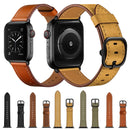 Leather Watch Band For Apple Watch Series 8&7 45mm / SE 2&6&SE&5&4 44mm / 3&2&1 42mm(Brown)