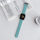 Honeycomb Hole Sewing Silicone Watch Band For Apple Watch Series 7 41mm / 6&SE&5&4 40mm / 3&2&1 38mm(Sky Blue)