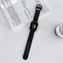 Honeycomb Hole Sewing Silicone Watch Band For Apple Watch Series 7 41mm / 6&SE&5&4 40mm / 3&2&1 38mm(Black Blue)