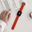 Honeycomb Hole Sewing Silicone Watch Band For Apple Watch Series 7 45mm / 6&SE&5&4 44mm / 3&2&1 42mm(Red)