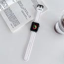 Honeycomb Hole Sewing Silicone Watch Band For Apple Watch Series 7 45mm / 6&SE&5&4 44mm / 3&2&1 42mm(White)