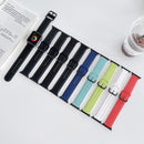 Honeycomb Hole Sewing Silicone Watch Band For Apple Watch Series 7 45mm / 6&SE&5&4 44mm / 3&2&1 42mm(Black Blue)