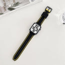 Two-color Silicone Hydraulic Buckle Watch Band For Apple Watch Series 7 41mm / 6&SE&5&4 40mm / 3&2&1 38mm(Black Yellow)
