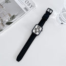 Two-color Silicone Hydraulic Buckle Watch Band For Apple Watch Series 7 41mm / 6&SE&5&4 40mm / 3&2&1 38mm(Black)