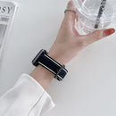 Two-color Silicone Hydraulic Buckle Watch Band For Apple Watch Series 7 45mm / 6&SE&5&4 44mm / 3&2&1 42mm(Black White)