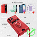 Sliding Camera Cover Design TPU Shockproof Phone Case with Holder & Card Slots For iPhone 13 Pro(Dark Night Green)