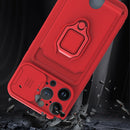 Sliding Camera Cover Design TPU Shockproof Phone Case with Holder & Card Slots For iPhone 13 Pro(Purple)