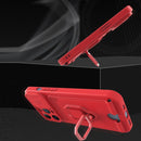 Sliding Camera Cover Design TPU Shockproof Phone Case with Holder & Card Slots For iPhone 13 Pro(Dark Night Green)