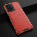 For Xiaomi Mi 11T / 11T Pro Shockproof Honeycomb PC + TPU Phone Case(Red)