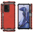 For Xiaomi Mi 11T / 11T Pro Shockproof Honeycomb PC + TPU Phone Case(Red)