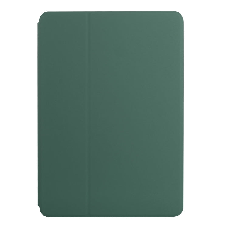 For iPad Air 2019/Pro 10.5 2019/10.2 2019&2020 Dual-Folding Horizontal Flip Tablet Leather Case with Holder & Sleep / Wake-up Function(Dark Green)