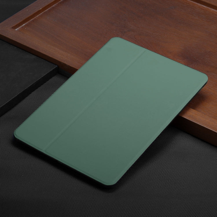 For iPad Air 2019/Pro 10.5 2019/10.2 2019&2020 Dual-Folding Horizontal Flip Tablet Leather Case with Holder & Sleep / Wake-up Function(Dark Green)