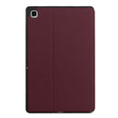 For Samsung Galaxy Tab A7 10.4 T500 Dual-Folding Horizontal Flip Tablet Leather Case with Holder & Sleep / Wake-up Function(Wine Red)