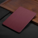For Samsung Galaxy Tab A7 10.4 T500 Dual-Folding Horizontal Flip Tablet Leather Case with Holder & Sleep / Wake-up Function(Wine Red)