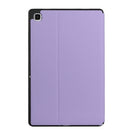 For Samsung Galaxy Tab A7 10.4 T500 Dual-Folding Horizontal Flip Tablet Leather Case with Holder & Sleep / Wake-up Function(Light Purple)